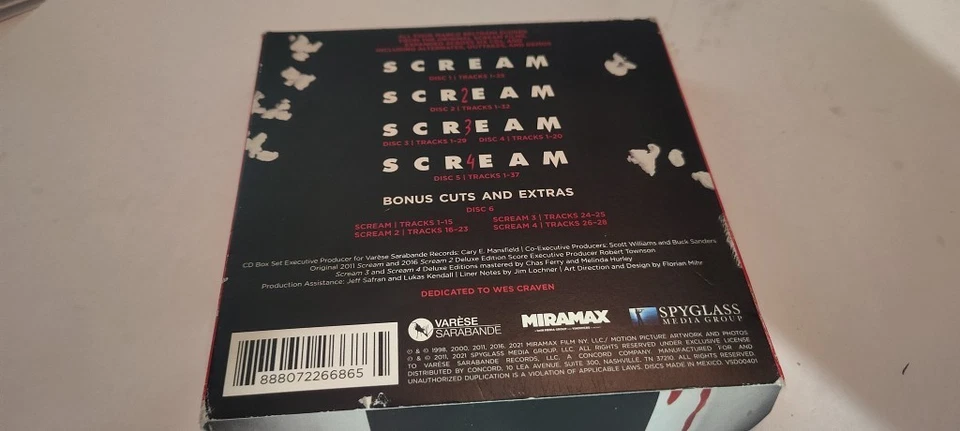 SCREAM Original Soundtracks CD 2022 Varèse Sarabande 6 disc set - Image 3 of 4
