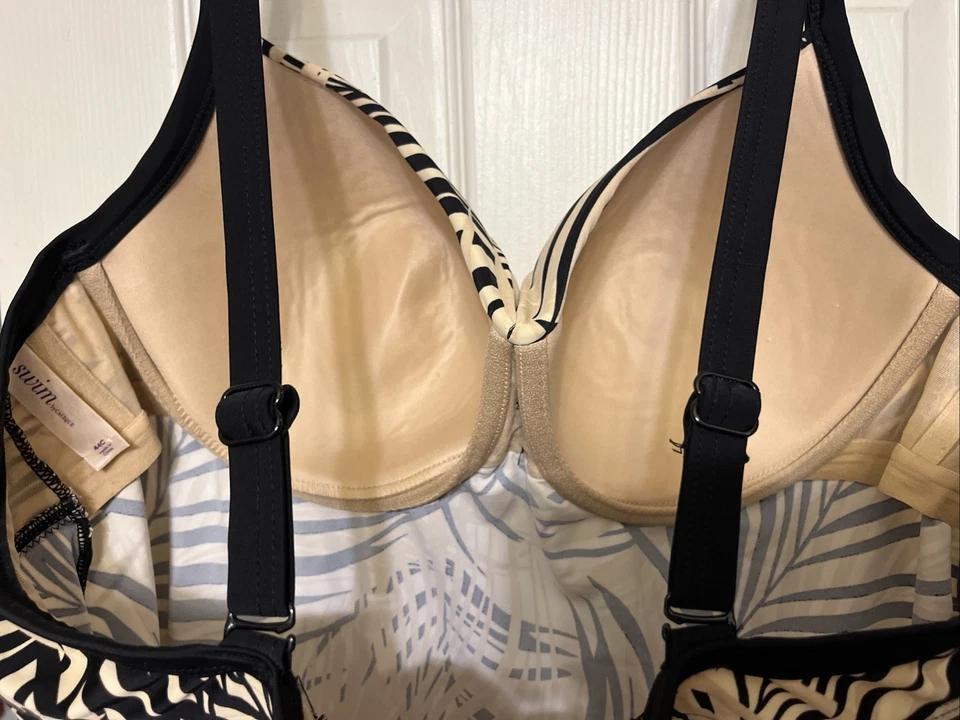 Tankini Lane Bryant Swim de CACIQUE 44c con aros negro/bronceado Foto 3 de 4