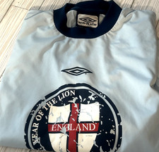 Vintage Umbro soccer England Year of the Lion Blue shirt Tee Medium
