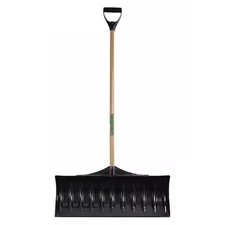 Snow Shovel W/ 30 In W Blade, 42 In L Poly/Wood Handle W/ D Grip Handle,