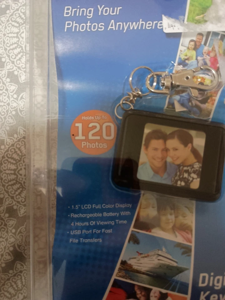 COBY Digital Photo Keychain DP-161 Black 1.5” Screen, Brand New, USB Port  - Image 2 of 4