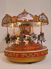Mr Christmas Triple Decker Carousel 1999 Plays 50 Songs With Lights. Works!