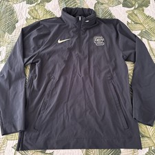 Mens Nike HOODED JACKET 1/4 Zip Pullover Black Windbreaker  