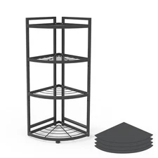 4 Tier 90°Corner Shelf for Kitchen - Space-Saving Spice Rack, Pot & Pan Organ...
