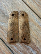 1911 Exotic Vitex Burl Wood Grips Government Full Size Colt - Smooth