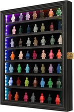 LED Minifigure Display Case - Building Block Toy Large Black minifigures