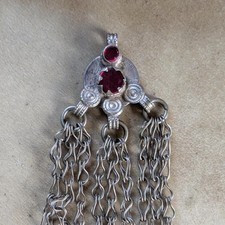 Authentic Vintage Kuchi Tribal Coin Pendant   Statement Boho Focal 4" 21770 