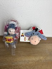Disney Eeyore Plush Lot - 2002 santa and Pooh S.S. Rattle Winnie the Pooh