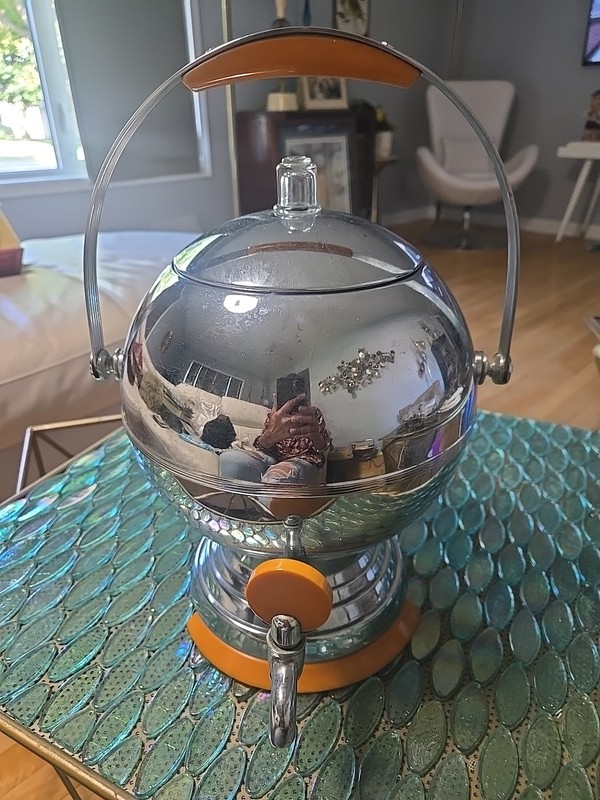 Vtg MCM Art Deco Chrome Bakelite Coffee  Maker Orb by Manning Bowman