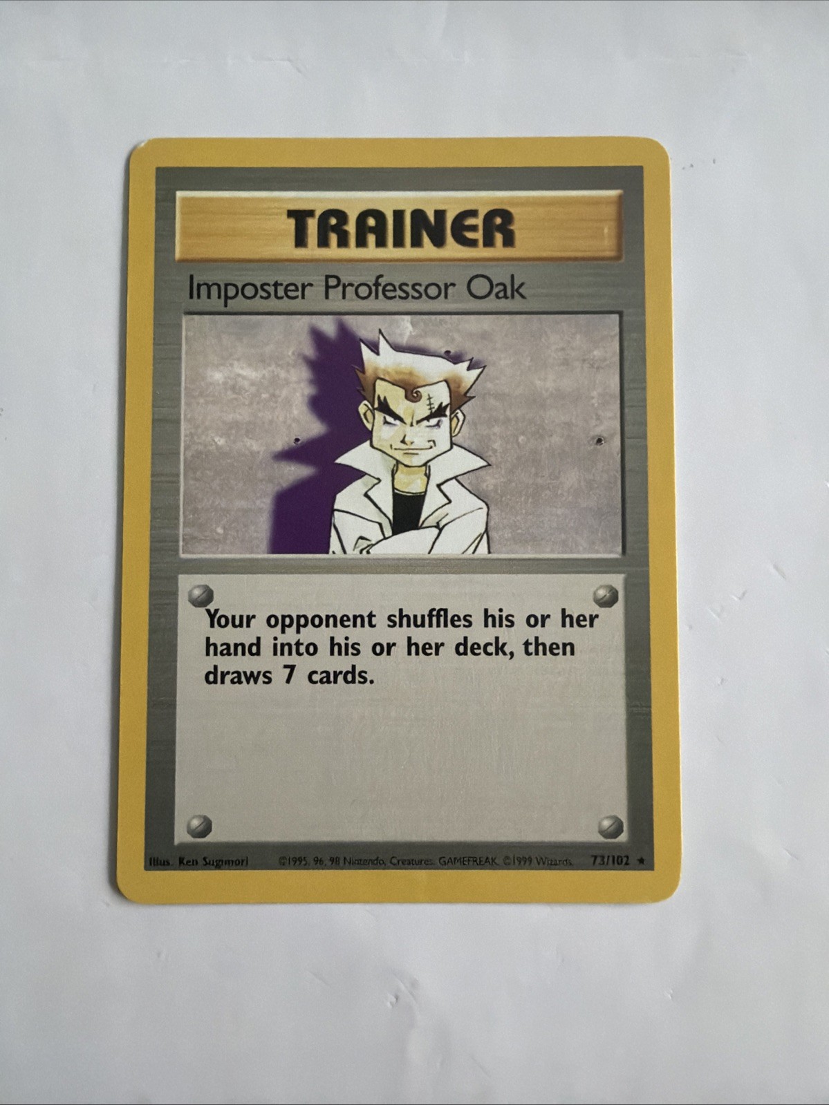 Pokémon TCG Trainer Imposter Professor Oak Base Set 73 Rare Vintage 1999