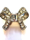 Vintage Sterling Silver Vintage Eisenberg Crystal Bow Brooch