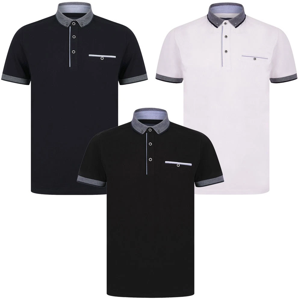 Mens Polo Shirt Button Down Collar Stretch Cotton Jersey Smart Casual Tee Top
Opens in a new window 