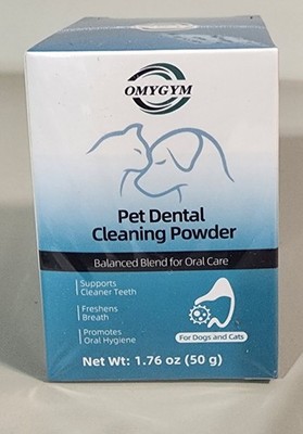 OMYGYM Pet Dental Powder 1.76oz for Dogs Cats Oral Hygiene Plaque Odor