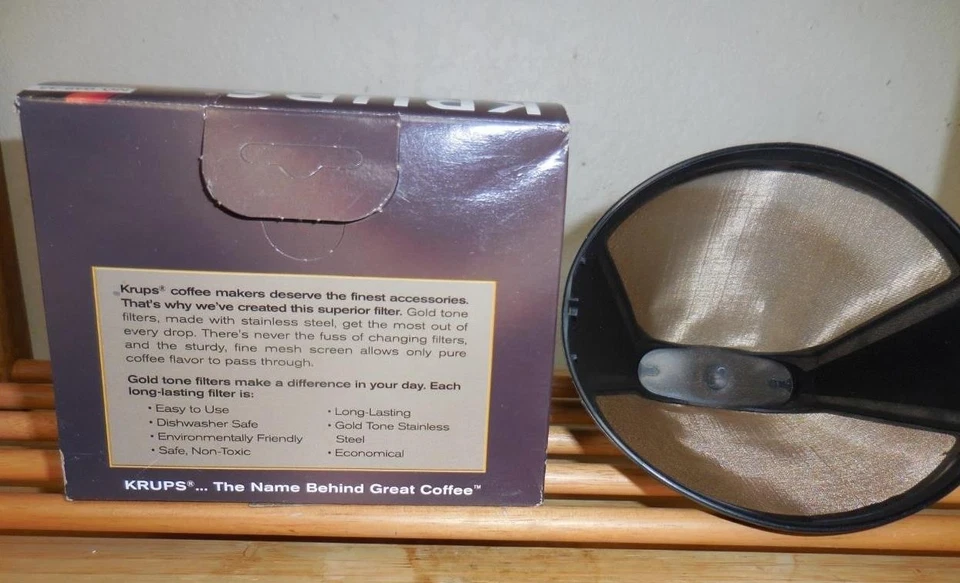 NEW Krups Coffee Maker Gold-Tone Filter, Lift-Out Cone Style, Round Handle - Image 2 of 2