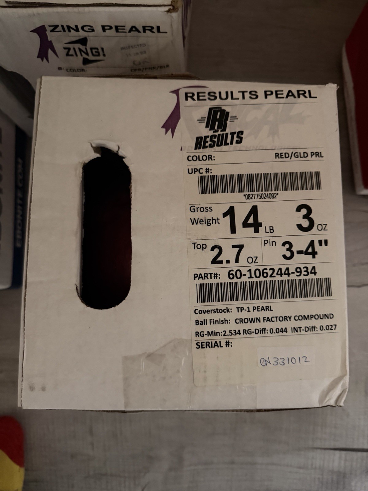 Radical RESULTS PEARL 14 Lbs USED BOWLING BALL