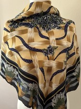 Perry Ellis Floral Basket Weave Scarf 30 Square Vintage