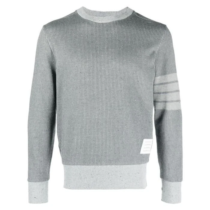 Thom Browne Felpa girocollo uomo 4 barre righe grigio 25SS 133239844