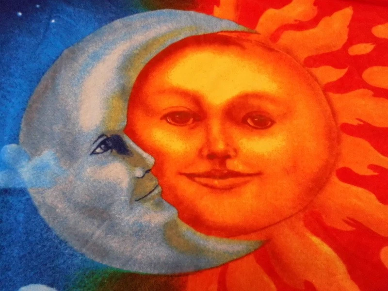 (De colección) Toalla Celestial Sol y Luna Piscina/Playa 30x60 Foto 3 de 4