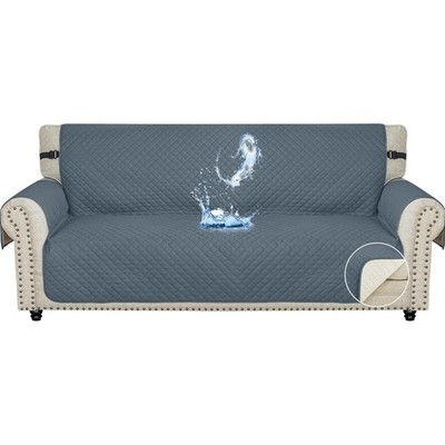 Hypoallergener Sofaschoner für 3-Sitzer mit Armlehnen - Graublau,