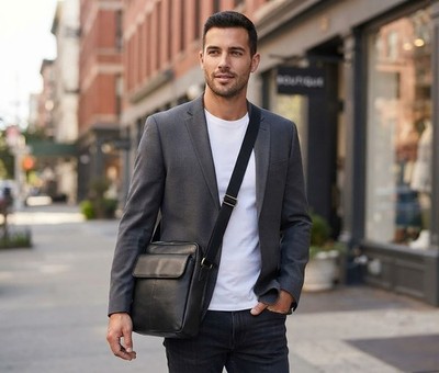 Bullz Men's Shoulder Bag Genuine Leather Messenger Crossbody Bag