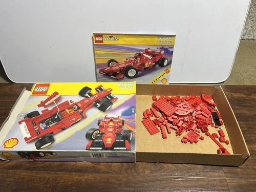 LEGO set 2556 Model Team Ferrari Formula 1 Racing Car Box Instruction Remnants