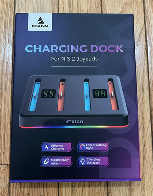 NexiGo Charging Dock for Nintendo Switch 2 Joy-Pad with RGB Breathing Light Mode