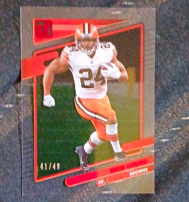 Panini 2021 Clearly Donruss Football Nick Chubb #12 Browns Red /49