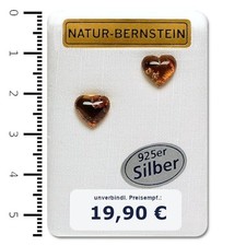 Natur Bernstein Naturbernstein Amber Ohrringe Herz Ohrstecker 925er Silber 90401