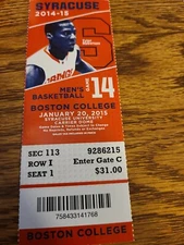 Syracuse Orange Boston College Men's Basketball Unused Ticket Stub 1/20/2015 