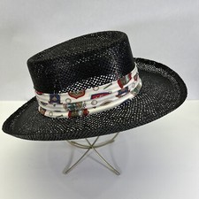 VTG Straw Golf Hat Size 7.75 Golf Fabric Band Made in the USA.Greg Norman Style