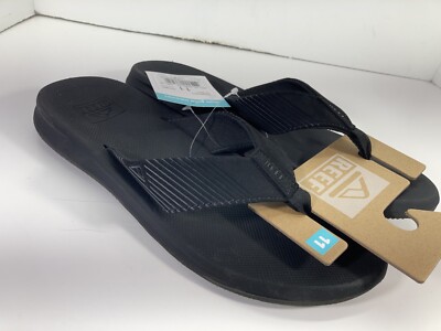 Reef Phantom 2 Sandals Flip Flops Thong Shoes Men 11 Black Comfort High Arch NWT