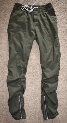 H M Divided Hombre Acanalada Pierna Jogger Pants Verde Oliva