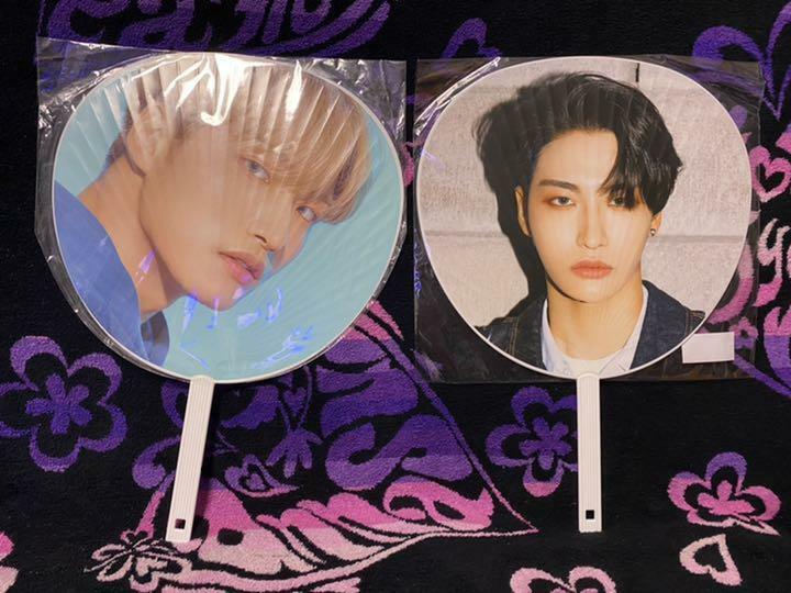 ATEEZ うちわ　【タイムセール】 ATEEZ Seong Hwa Picket Jumbo Hand Fan Uchiwa 2 Set Blue K-Pop Idol