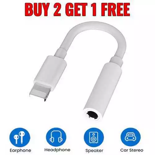 For iPhone Headphone Jack Adapter 3.5mm Audio Aux Cable Earphone Cord Converter