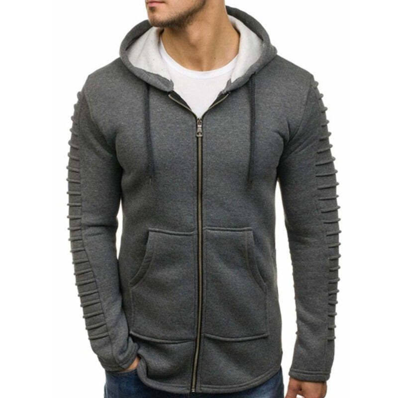 Striped pleated hoodie