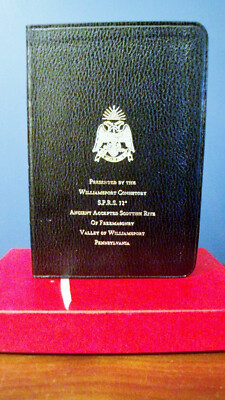 Freemasonry Pennsylvania Williamsport Holy Bible FAAM Leather Book