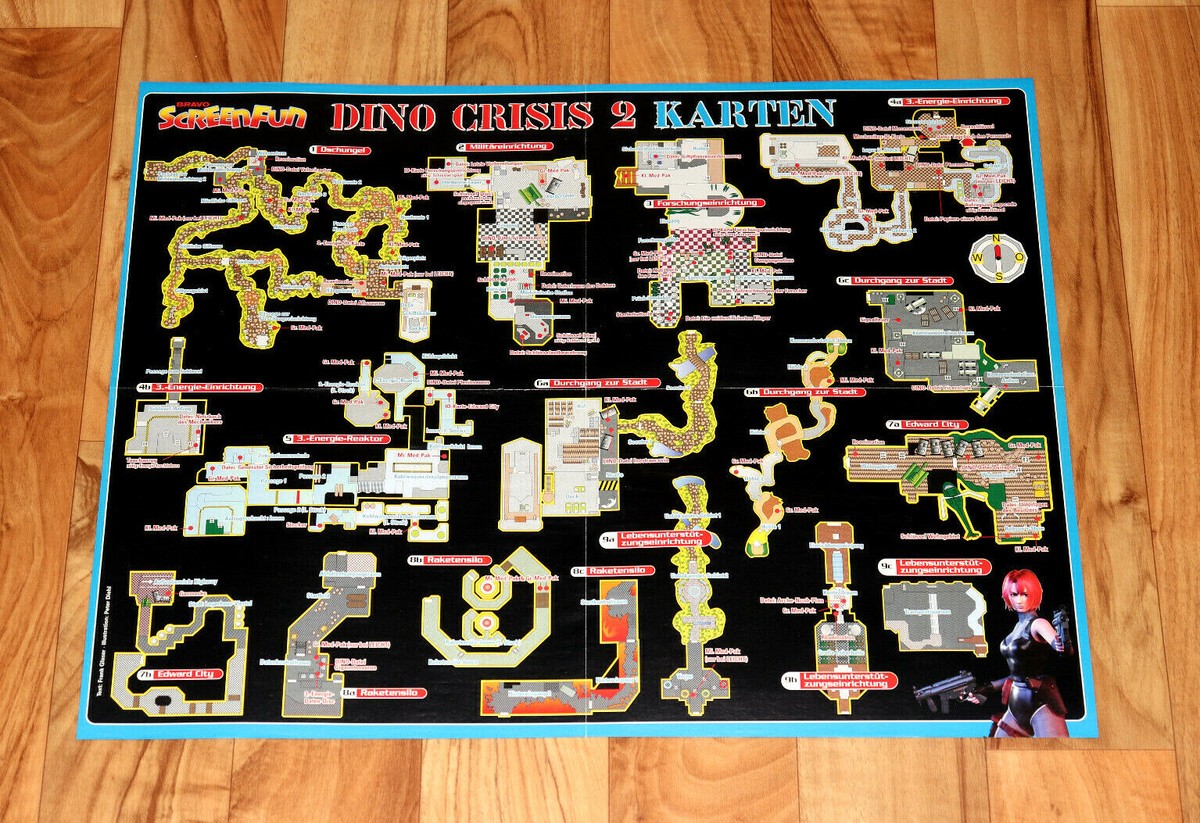 The Simpsons / Dino Crisis 2 PS1 N64 Rare Vintage German Poster