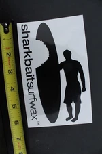 Shark Bait Surf Wax Surfboard Bite Clear Black OG V47A Vintage Surfing STICKER