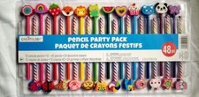 NEW  Creatology 48pc colored pencil and pencils fun eraser toppers Party Pack