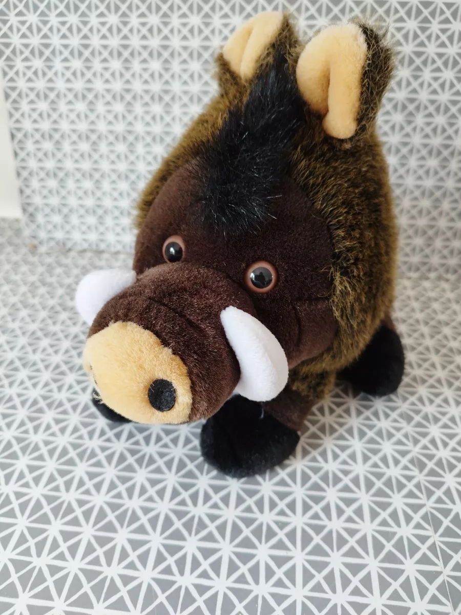 Peluche sanglier marron noir 35 cm Parc Astérix 1998