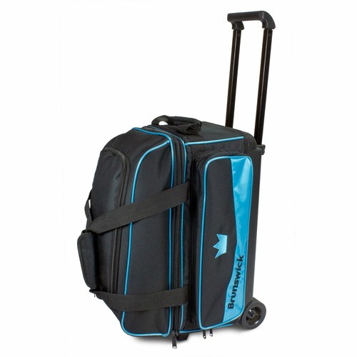 Brunswick Zone Black/Sky Blue 2 Ball Roller Bowling Bag eBay