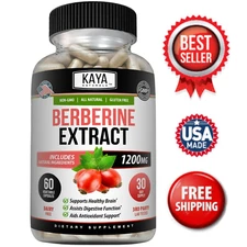 Premium Berberine HCL Extract 1200mg 60ct Healthy Cholesterol Anti-inflammatory