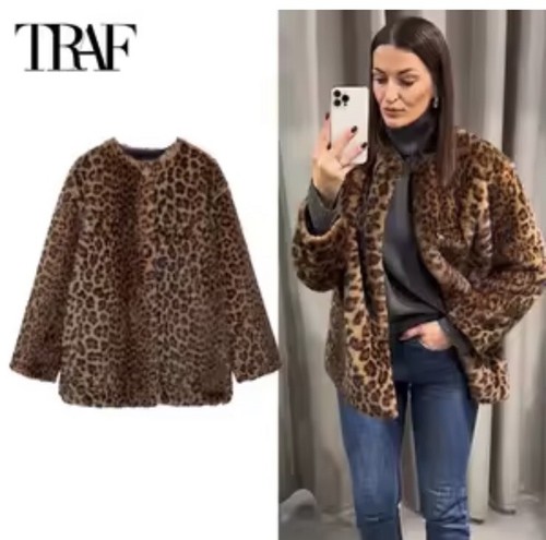 ZARA NEW WOMAN ANIMAL PRINT FAUX FUR COAT LEOPARD Size L Ref:8073/270 - Picture 6 of 11