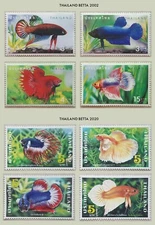 Thailand - Betta Fishes (2 sets issued in 2 years 2002 and 2020) MNH stamp sets