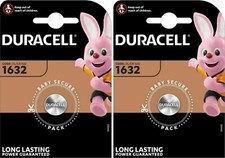 2x Duracell CR1632 3V Coin Cell Battery DL1632 KCR1632, BR1632 Longest Expiry
