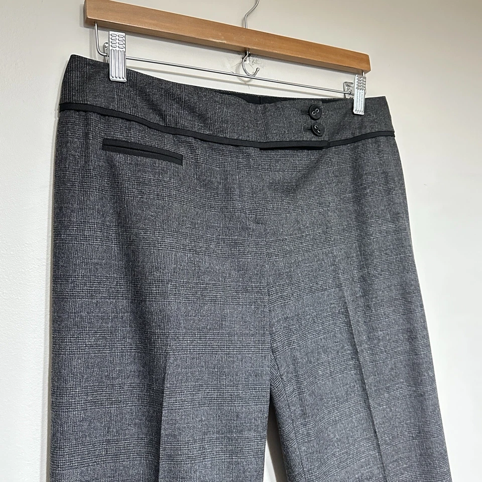 Calça social Classiques Entier xadrez feminina 8 cinza preta reta escritório clássica - Imagem 4 de 4