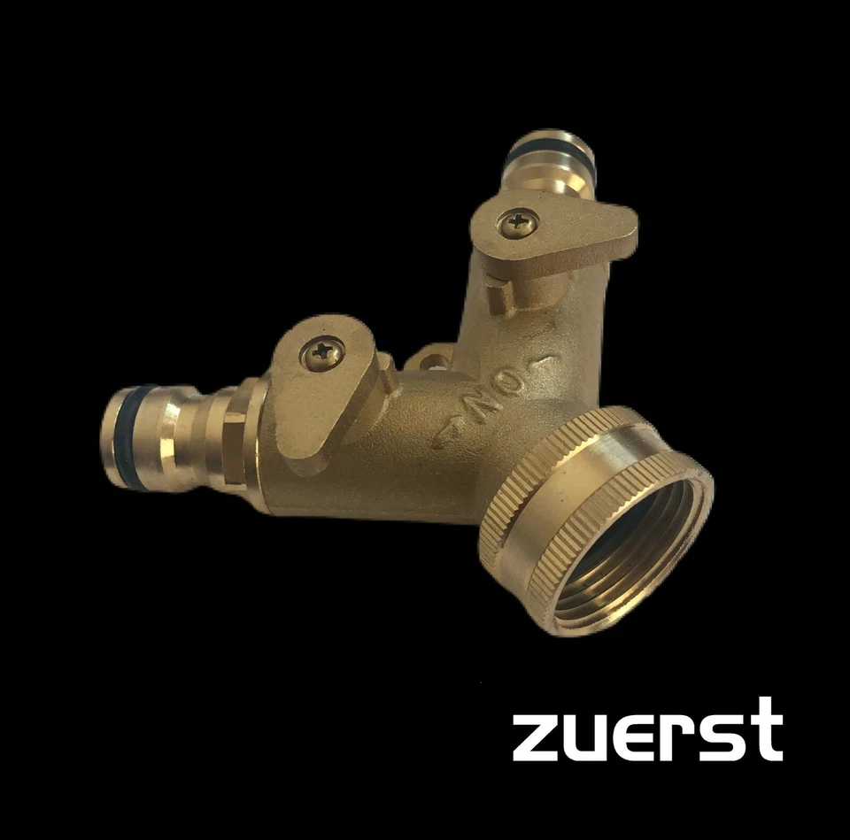 2 Way Tap Hose Connector water solid brass - Image 2 of 3