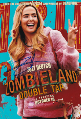 ZOEY DEUTCH signed Autogramm 20x30cm ZOMBIELAND DOUBLE TAP in Person autograph