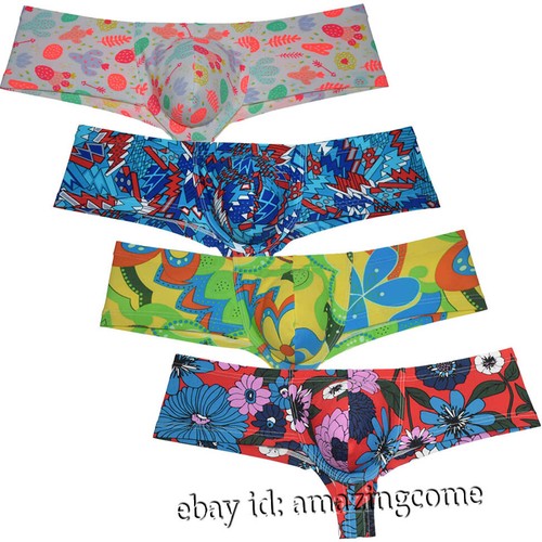 Men Colorful Casual Brazilain Boxer Briefs Underwear Cheeky Swim Trunks Thong - Picture 2 of 52