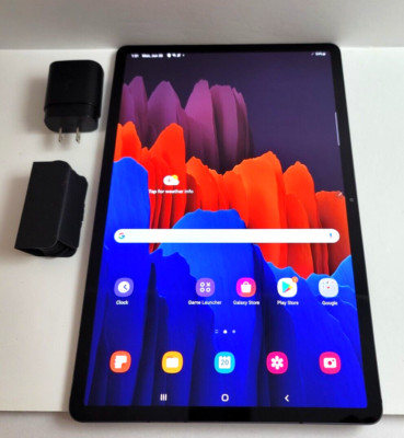 Samsung Galaxy Tab S7+ Plus 128GB, Wi-Fi 12.4 in Mystic Black, Cracked